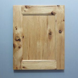 Rustic Hickory, Solid Reversed Raised Flat Panel, Bevel Shaker Inside Profile, Natural