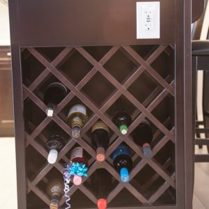 Love Wine? We have wine racks that come in any size and are also available in upper cabinets.