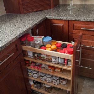 Spice rack pullout. Store all those spices in a convenient pull out spice rack and say goodbye to bland food!