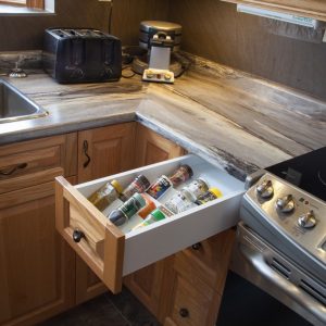 Spice drawer. Perfect for those that don't have the need to store a mountain of spices.