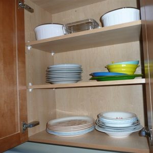 Maple melamine interior(instead of the standard white melamine) for a different look inside your cabinets